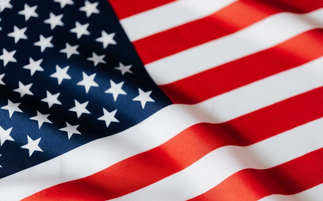 waving flag of united states of america