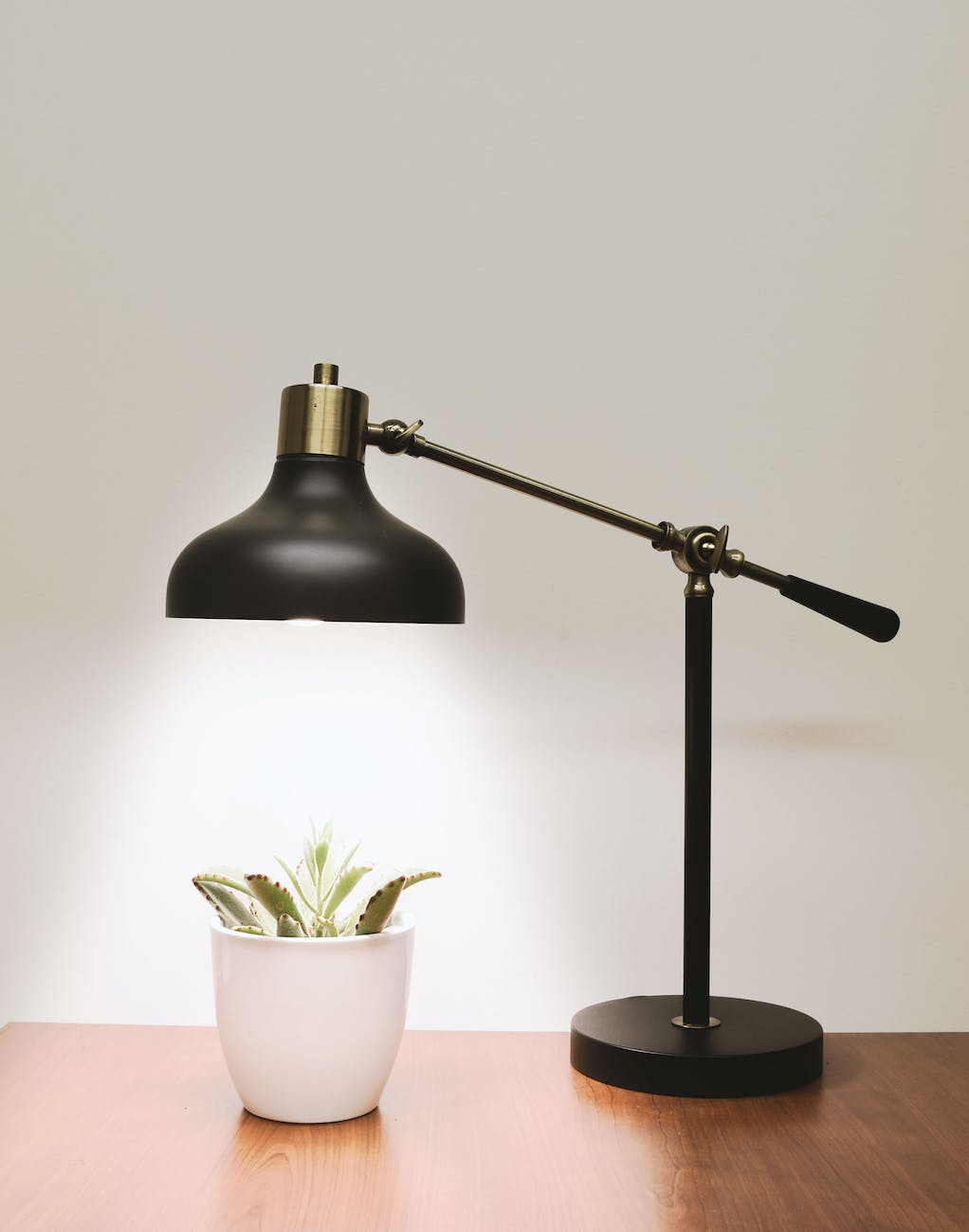 black metal desk lamp