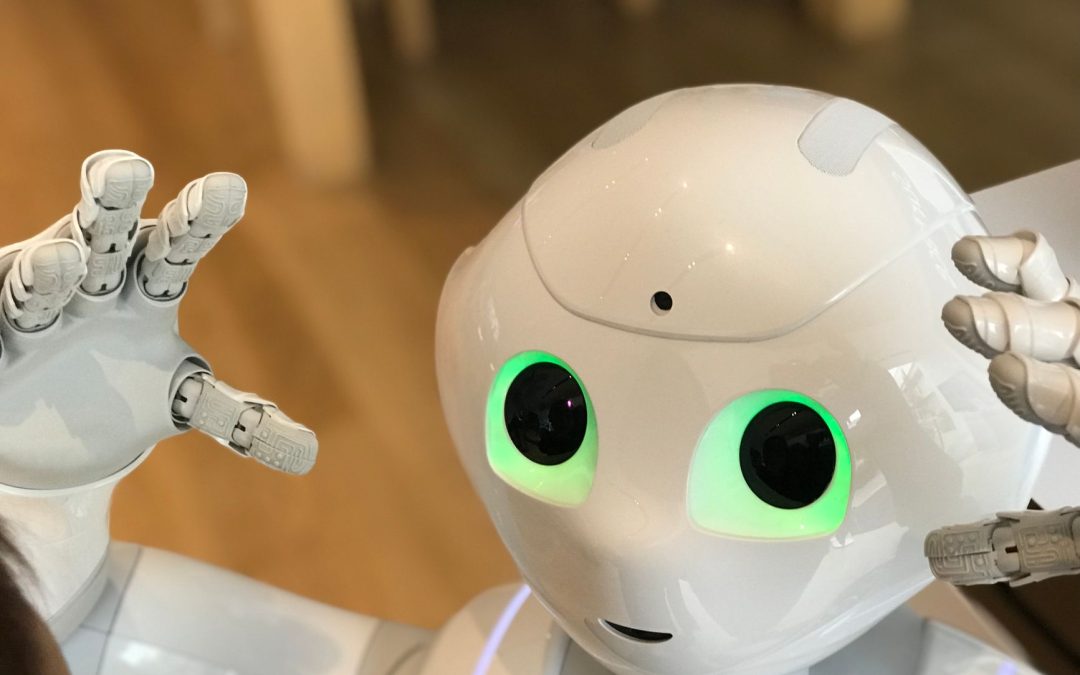close up shot of a white robot